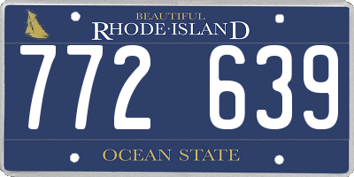 RI license plate 772639