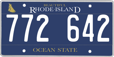RI license plate 772642