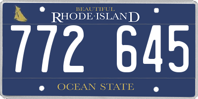 RI license plate 772645