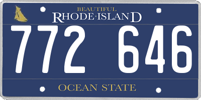 RI license plate 772646