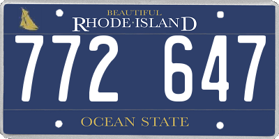 RI license plate 772647