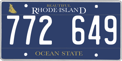 RI license plate 772649