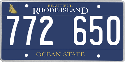 RI license plate 772650