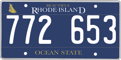 RI license plate 772653