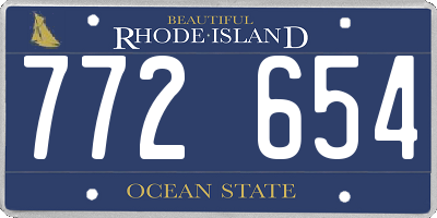 RI license plate 772654