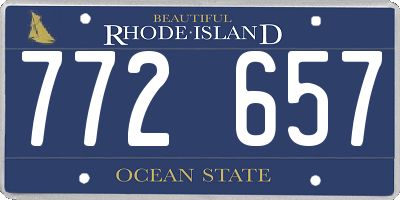 RI license plate 772657