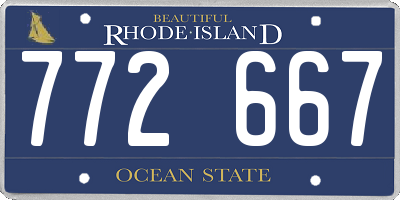 RI license plate 772667