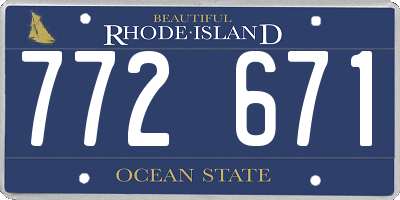 RI license plate 772671