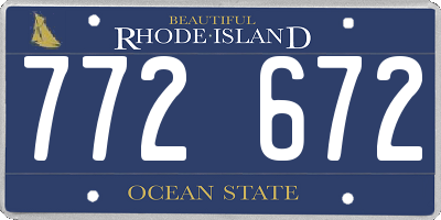 RI license plate 772672