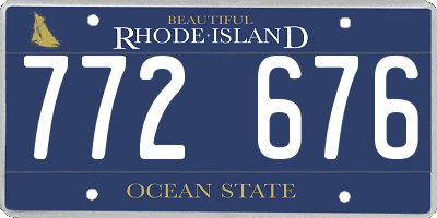 RI license plate 772676
