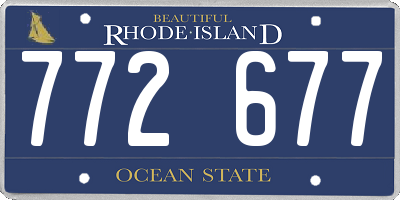 RI license plate 772677