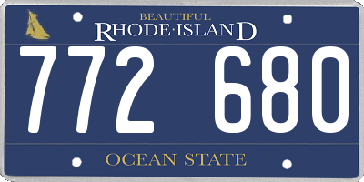 RI license plate 772680