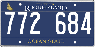 RI license plate 772684