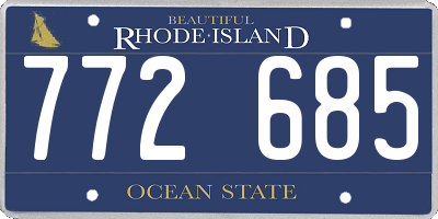 RI license plate 772685
