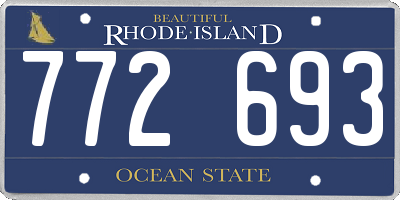 RI license plate 772693