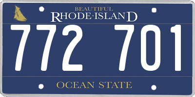 RI license plate 772701