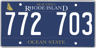 RI license plate 772703