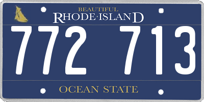 RI license plate 772713