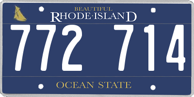 RI license plate 772714