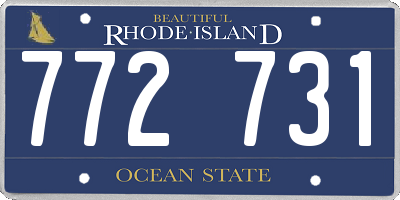 RI license plate 772731