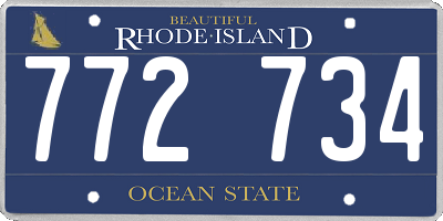 RI license plate 772734
