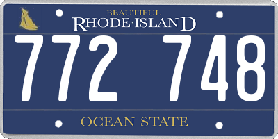 RI license plate 772748