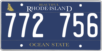 RI license plate 772756