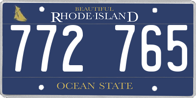 RI license plate 772765
