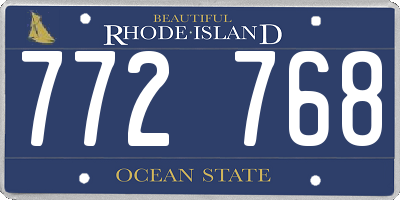 RI license plate 772768