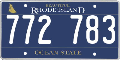 RI license plate 772783