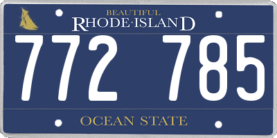 RI license plate 772785