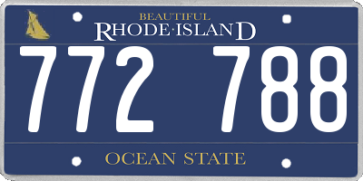RI license plate 772788
