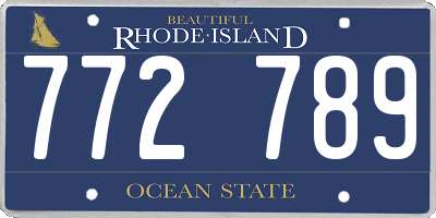RI license plate 772789
