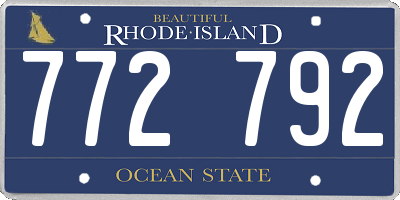 RI license plate 772792