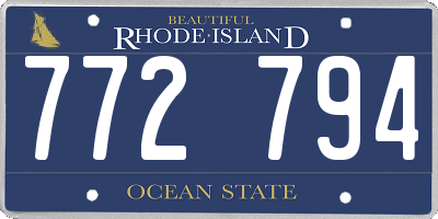 RI license plate 772794