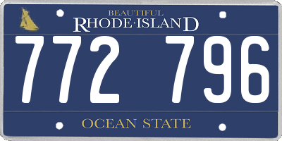 RI license plate 772796