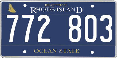 RI license plate 772803