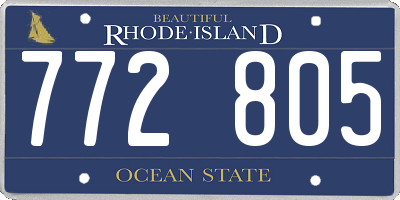 RI license plate 772805