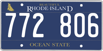 RI license plate 772806