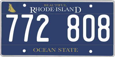 RI license plate 772808