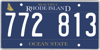 RI license plate 772813