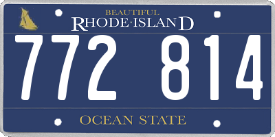 RI license plate 772814