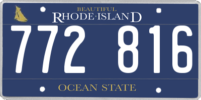 RI license plate 772816