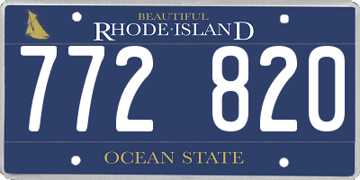 RI license plate 772820