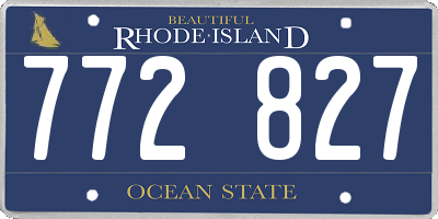 RI license plate 772827