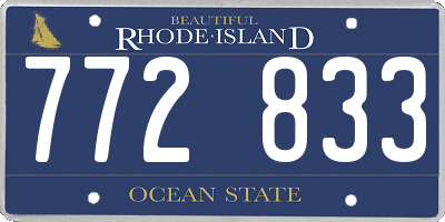 RI license plate 772833