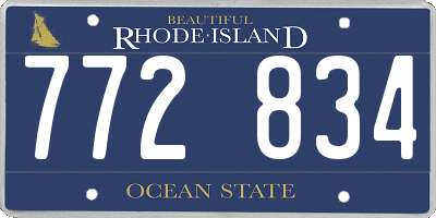 RI license plate 772834