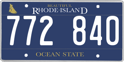 RI license plate 772840