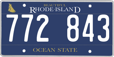 RI license plate 772843
