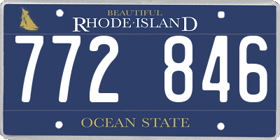 RI license plate 772846